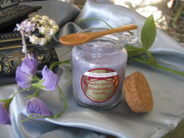 1ea Crystallized Candle 8.5oz Round JarWoodenSpoon