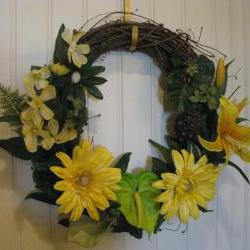 SALE Summer Sunflower Wreath